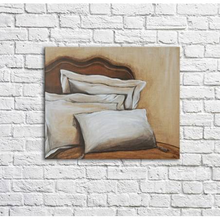 tableau oreillers sur un lit